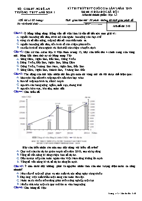 Đề thi thử THPT môn Địa lý Lớp 12 năm 2019 lần 2 - Mã đề 310 - Trường THPT Anh Sơn 1